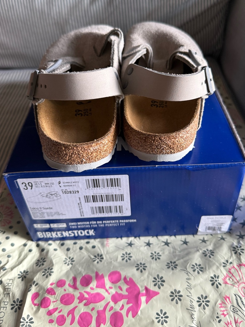 Free People Birkenstock Tokio Suede Stone Coin - Picture 5 of 6
